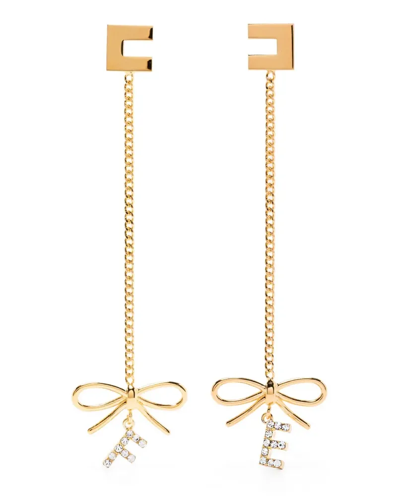 Elisabetta Franchi Ohrringe mit Schleifendetail - Gold Gold
