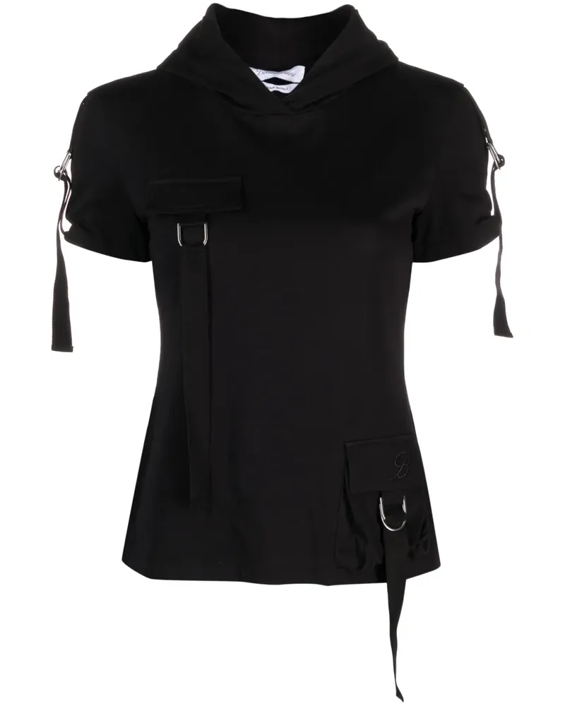 Blumarine T-Shirt mit Klappentaschen - Schwarz Schwarz
