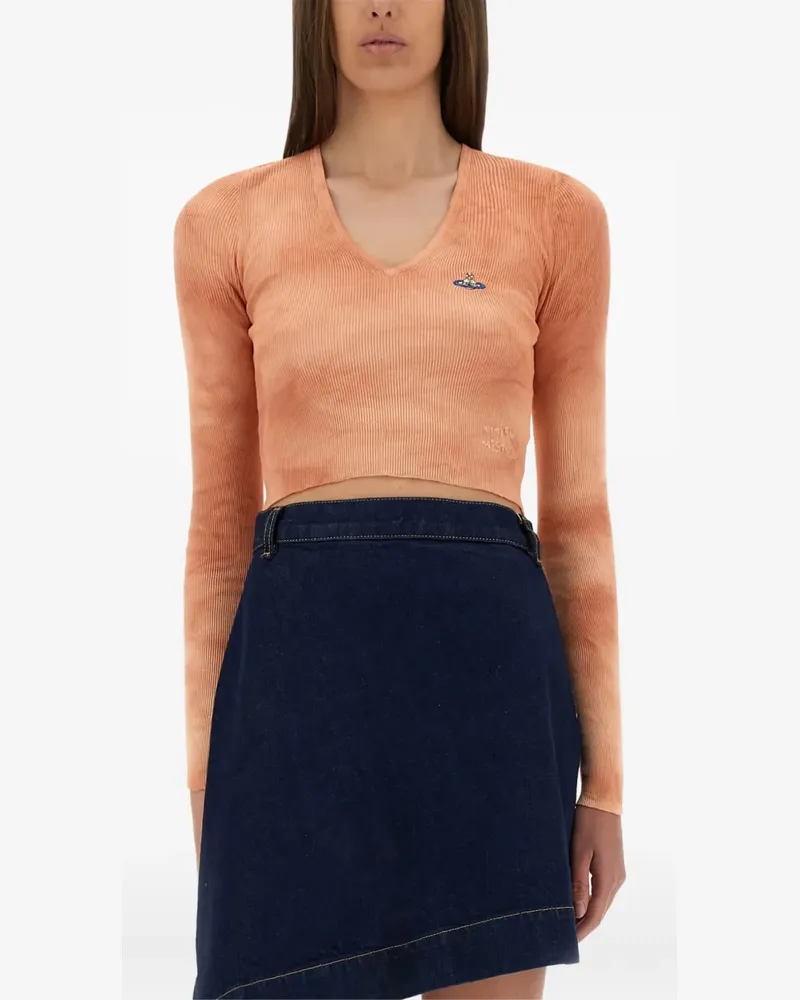 Vivienne Westwood Cropped-Oberteil mit Orb-Stickerei - Orange Orange