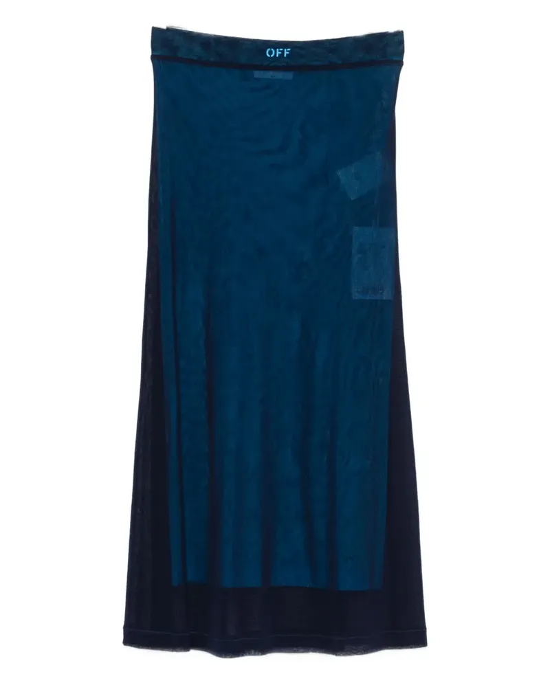 OFF-WHITE mesh midi skirt - Blau Blau