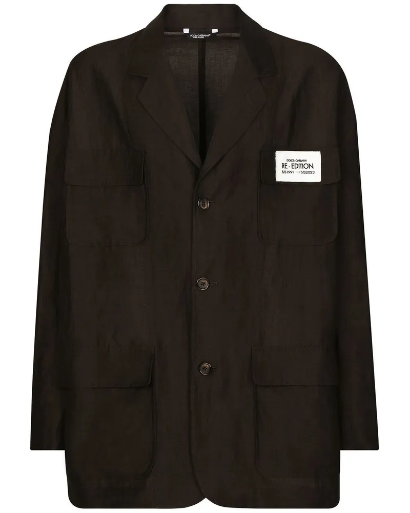 Dolce & Gabbana Einreihiges Sakko aus Leinen - Braun Braun