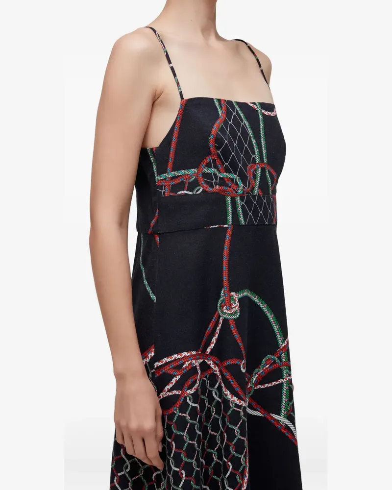 Osklen Midikleid mit Seil-Print - Schwarz Schwarz