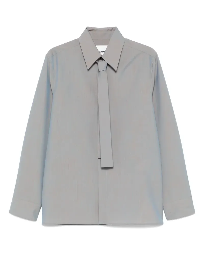 Jil Sander Hemd mit Krawattendetail - Grau Grau
