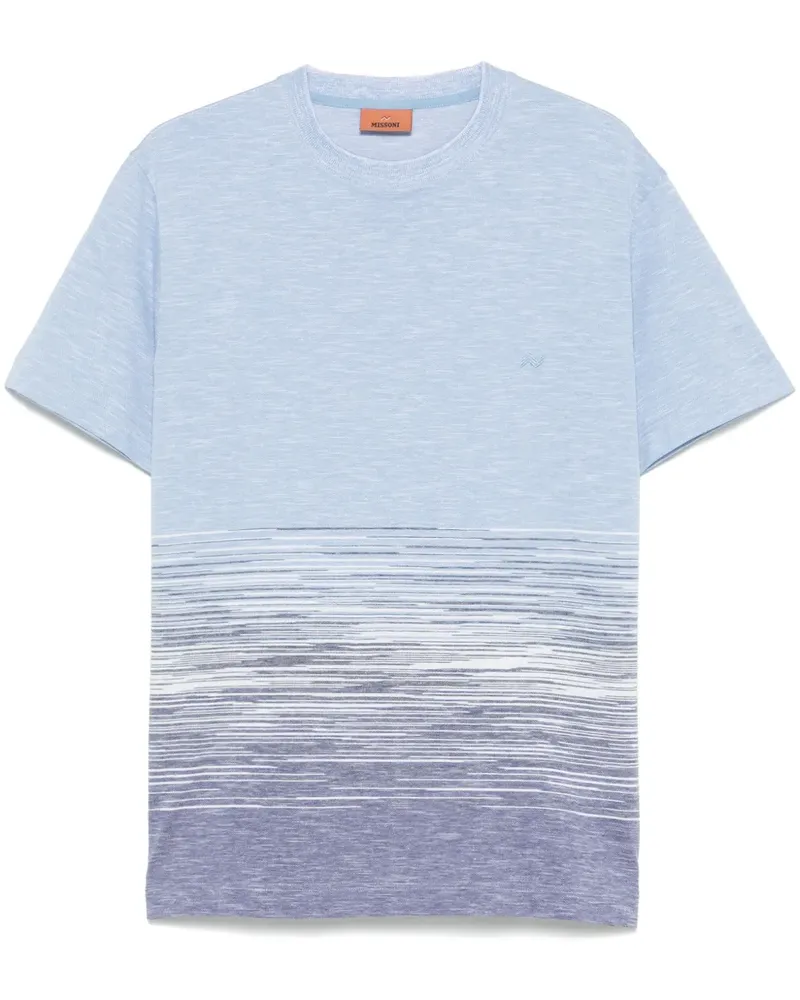 Missoni Rundhals-T-Shirt mit Zickzackstickerei - Blau Blau