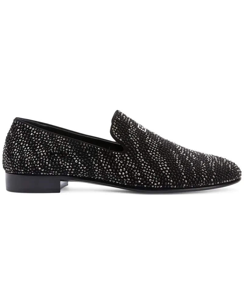 Giuseppe Zanotti Crystal Lewis Loafer - Schwarz Schwarz