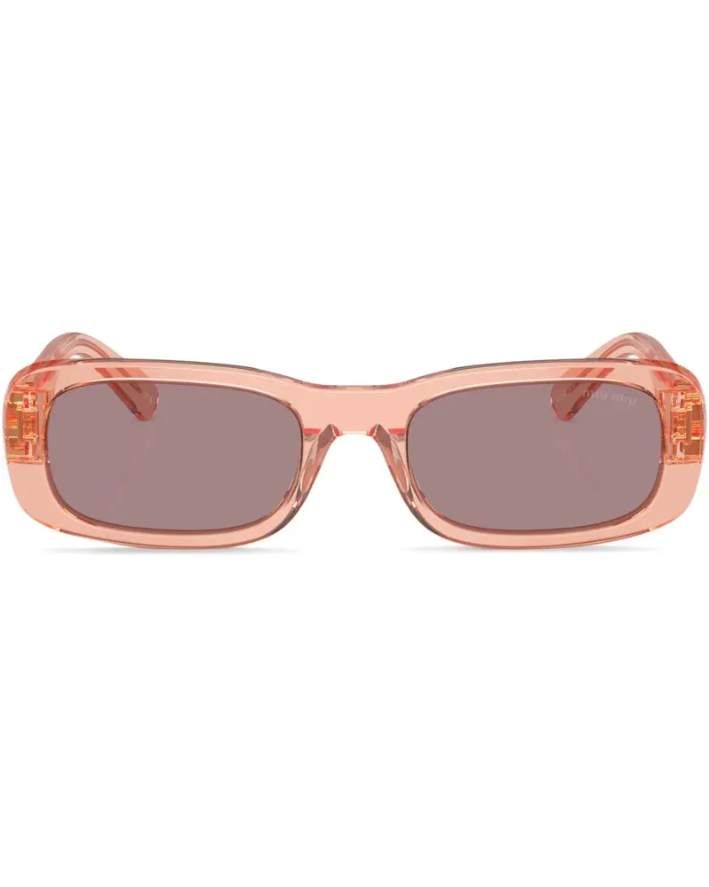 Miu Miu Eckige Sonnenbrille mit Logo - Rosa Rosa