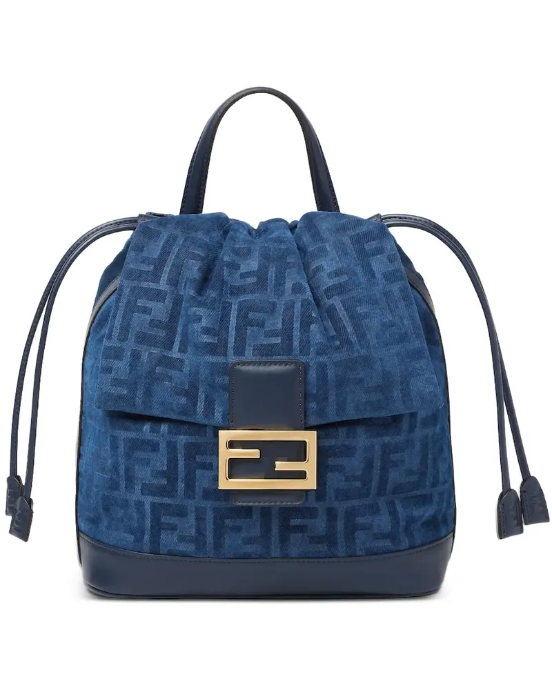 Fendi Rucksack mit Logo-Schild - Blau Blau