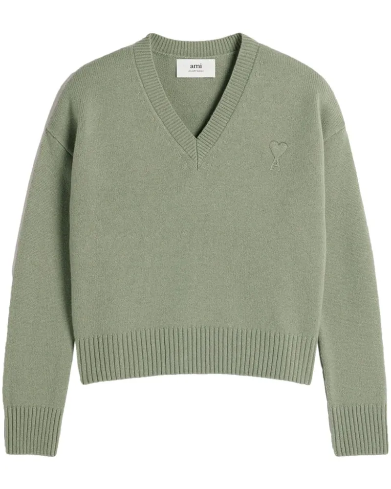 AMI Paris Ami de Coeur Pullover aus Woll-Kaschmirgemisch - Grün Grün