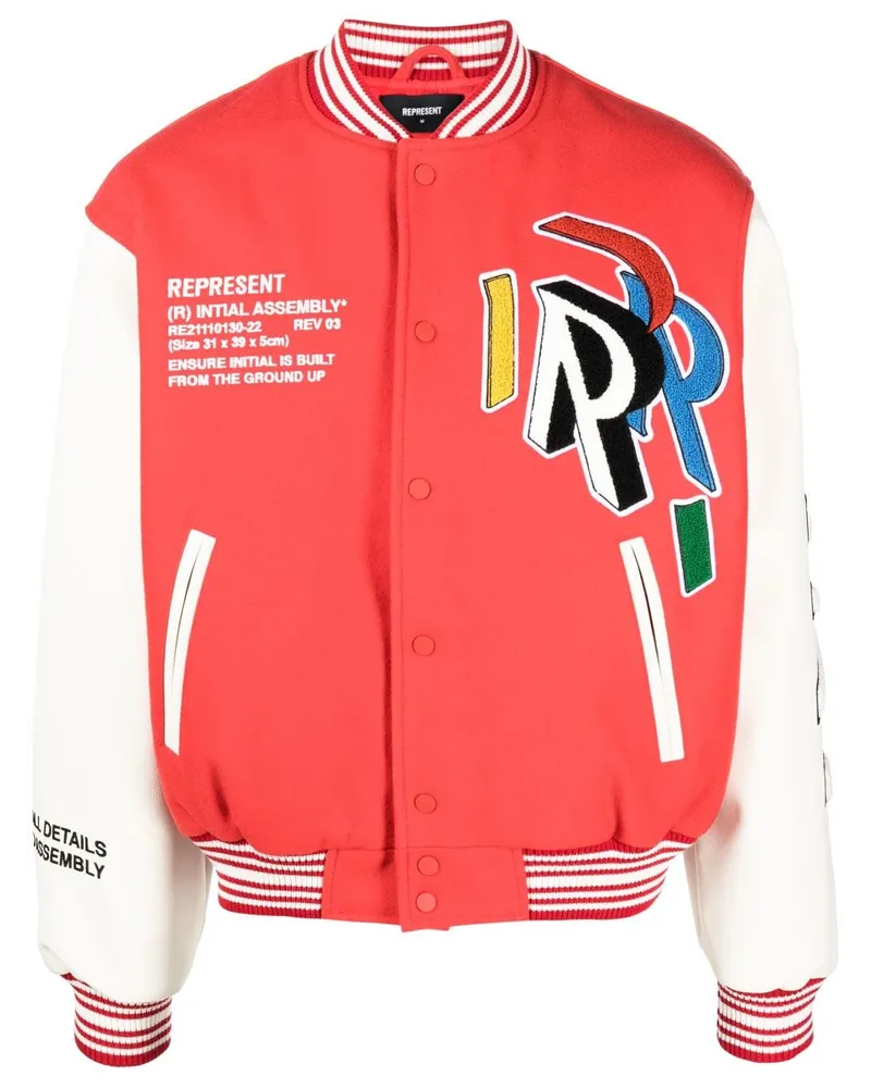 REPRESENT Collegejacke mit Initialen Rot