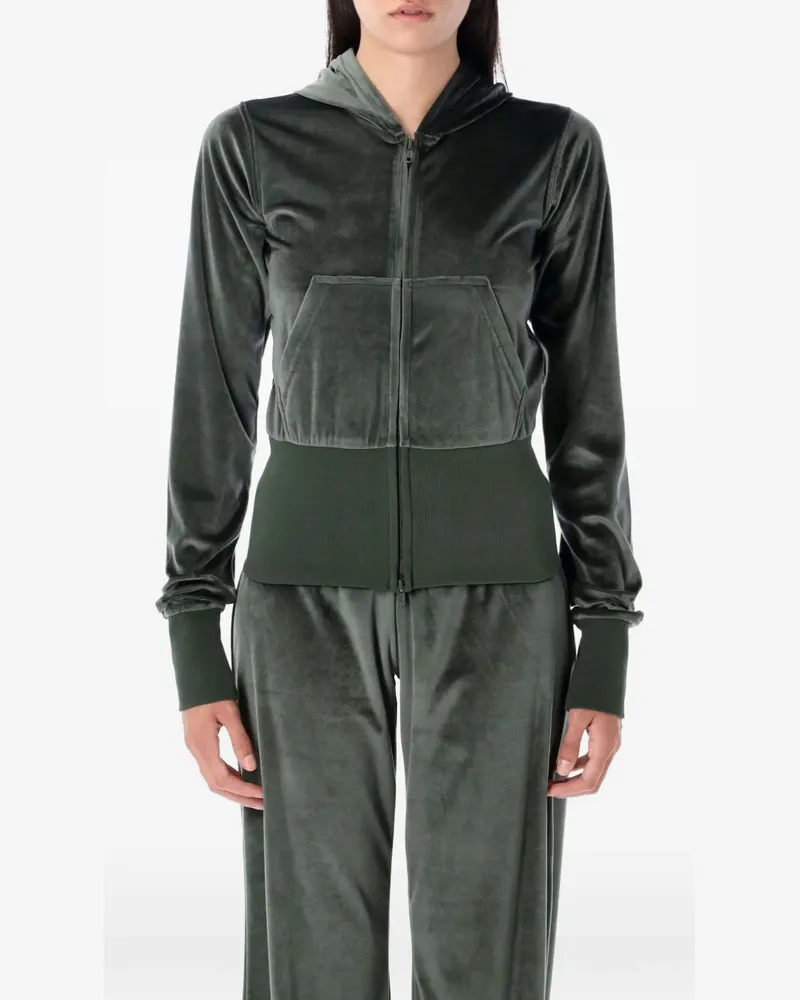 Balenciaga Bistretch velvet zip-up hoodie - Grün Grün