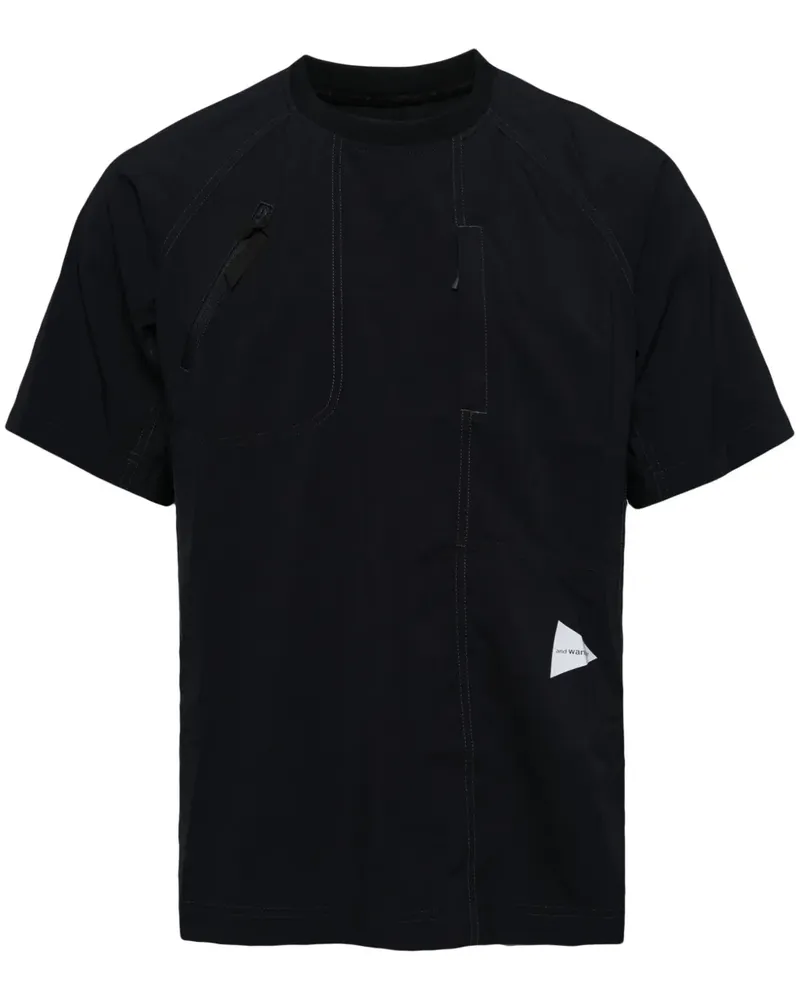 and wander T-Shirt mit Kontrastnähten - Blau Blau