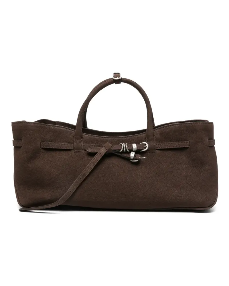 Marge Sherwood Grandma Used Tote Bag aus Wildleder mit Gürtel - Braun Braun