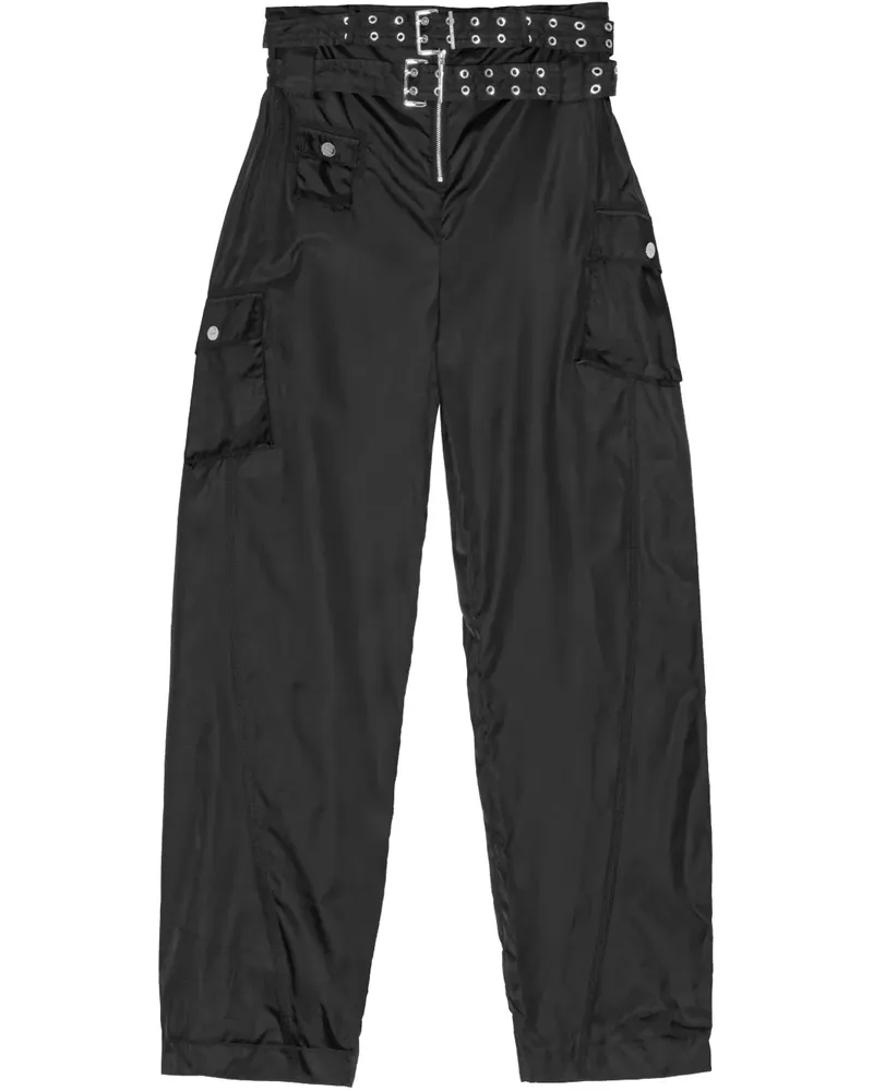 Ganni Hose mit Gürtel - Schwarz Schwarz