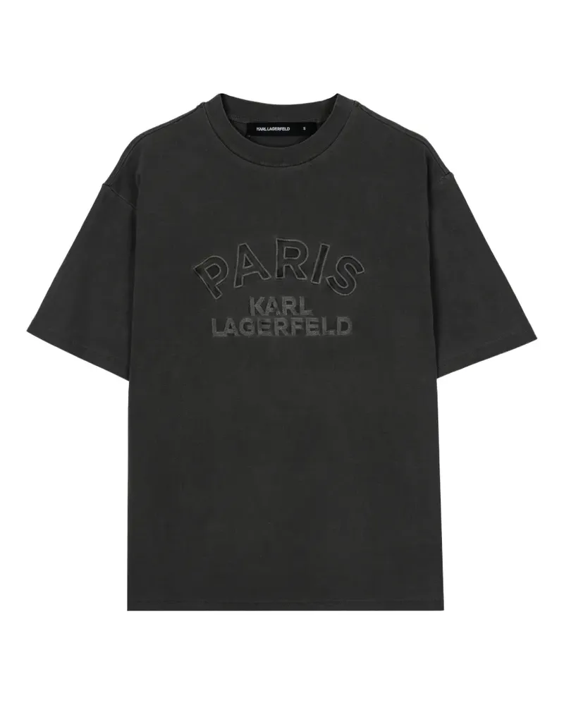 Karl Lagerfeld T-Shirt mit Acid-Wash-Effekt - Schwarz Schwarz