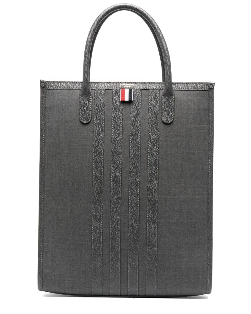 Thom Browne Shopper mit Streifen - Grau Grau