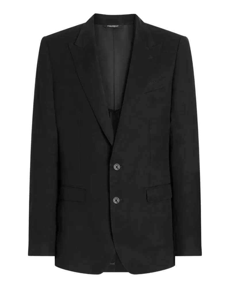 Dolce & Gabbana Leichtes, einreihiges Martini Leinensakko - Schwarz Schwarz