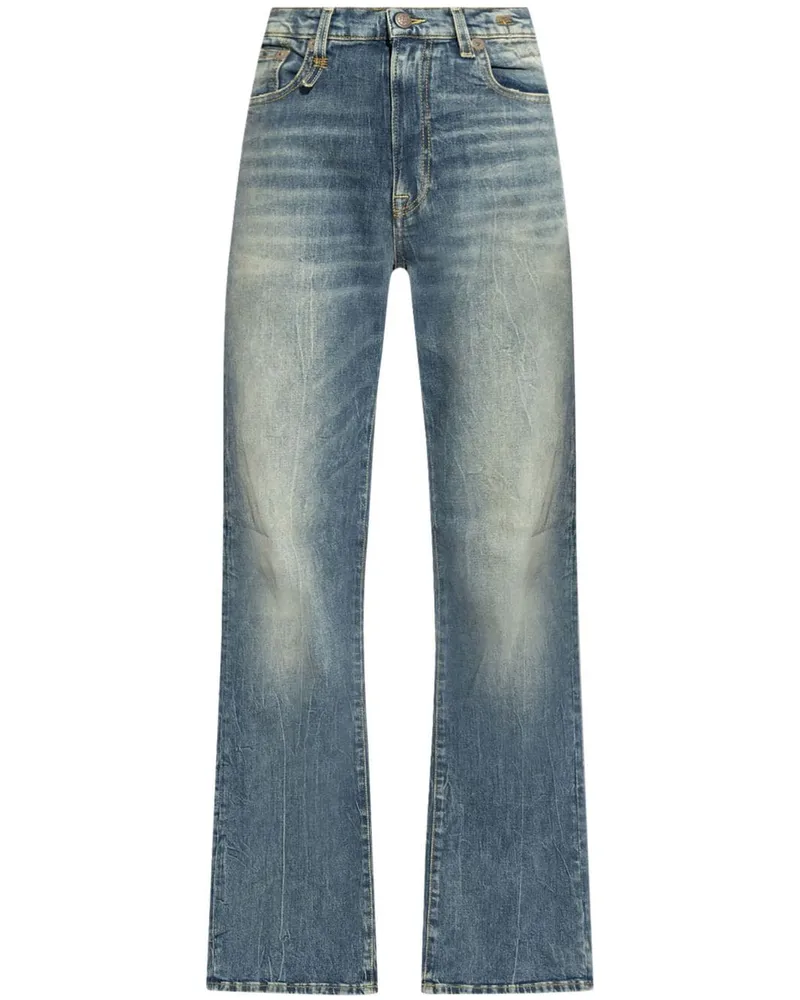 R13 Jeans mit Logo-Patch - Blau Blau