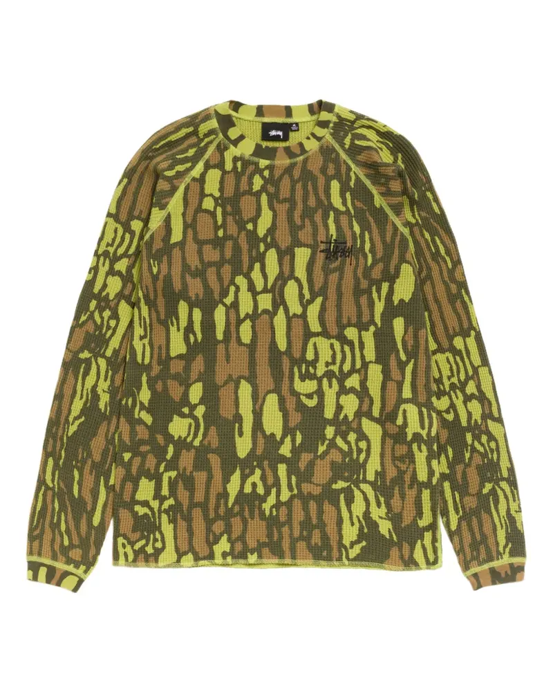 Stüssy Tree Bark T-Shirt mit Camouflage-Print - Grün Grün