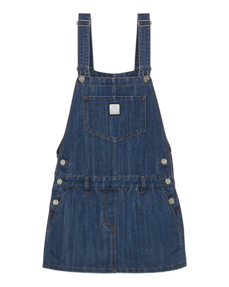 MCM washed-denim pinafore mini dress - Blau Blau