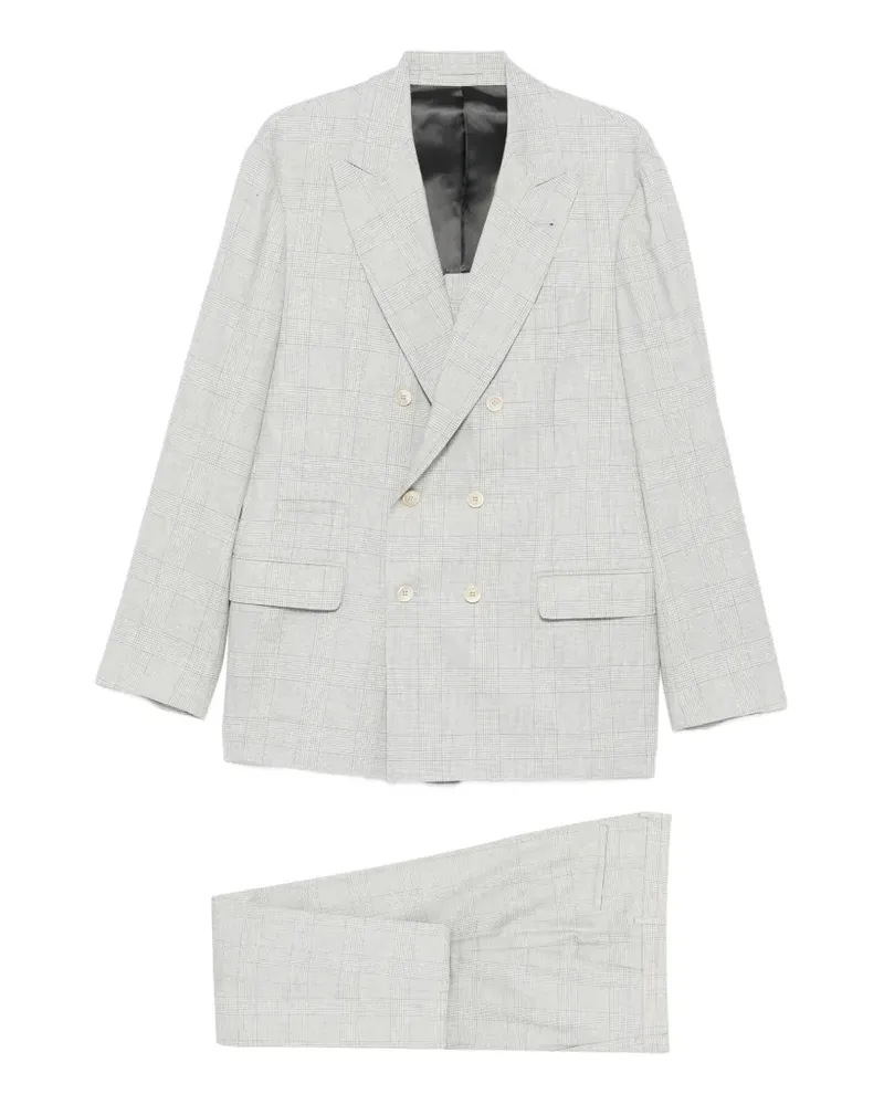 Brunello Cucinelli double-breasted checked-pattern suit - Grau Grau