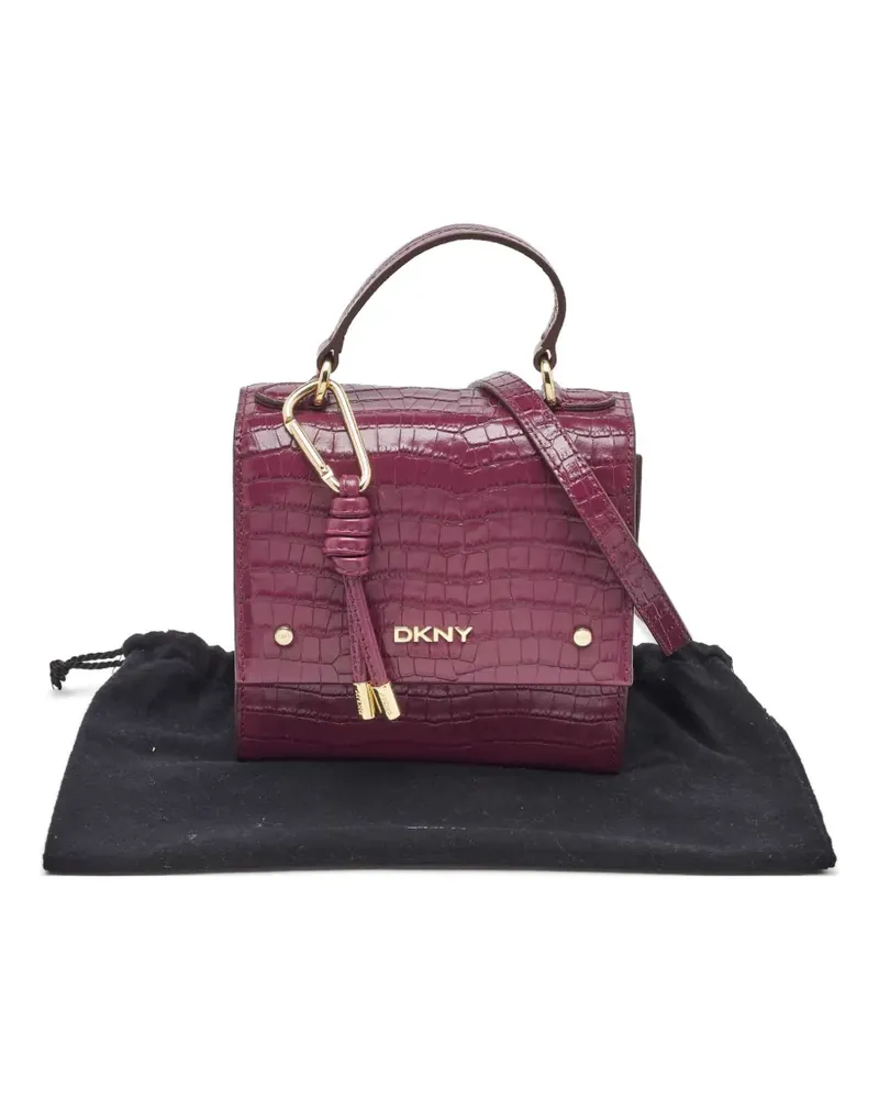 DKNY croc-embossed top handle bag - Violett Violett