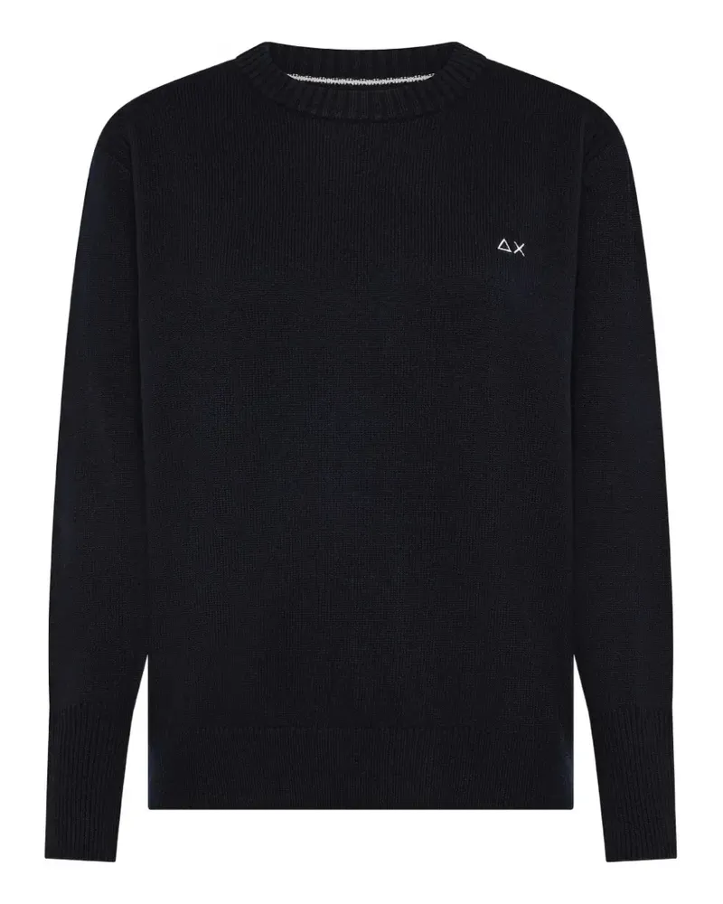 Sun68 logo crew neck sweater - Blau Blau