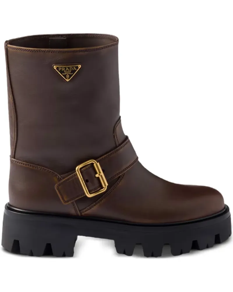 Prada Stiefel mit Schnalle 50mm - Braun Braun
