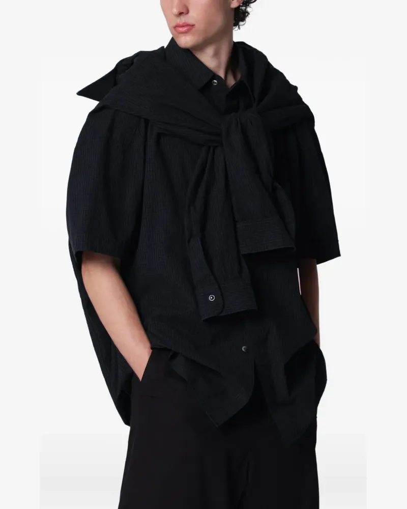 MIHARAYASUHIRO Hemd im Layering-Look mit Vichy-Karo - Blau Blau