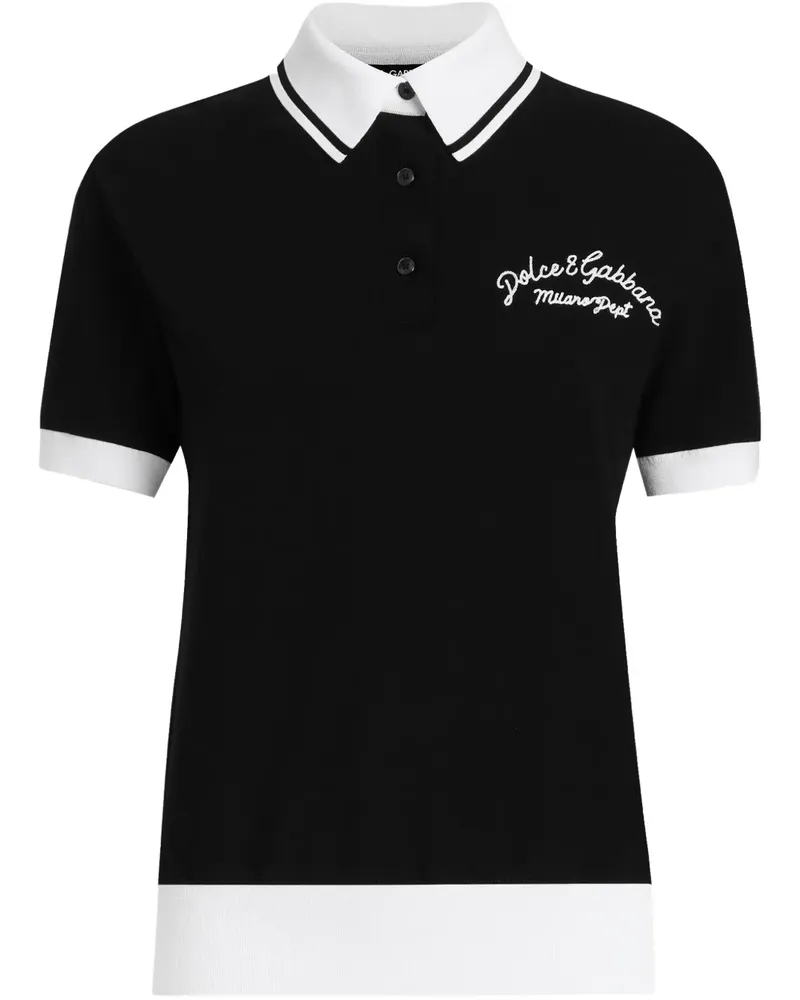 Dolce & Gabbana Poloshirt mit Logo-Stickerei - Schwarz Schwarz