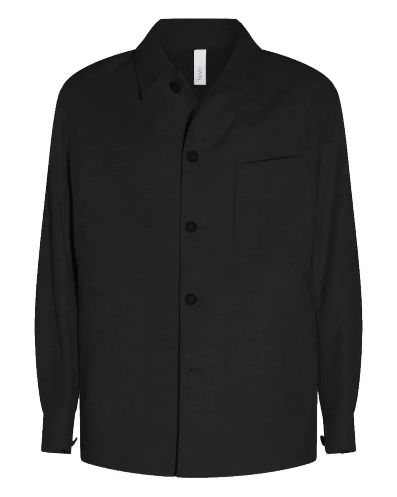 Hevò drop-shoulder shirt jacket - Schwarz Schwarz