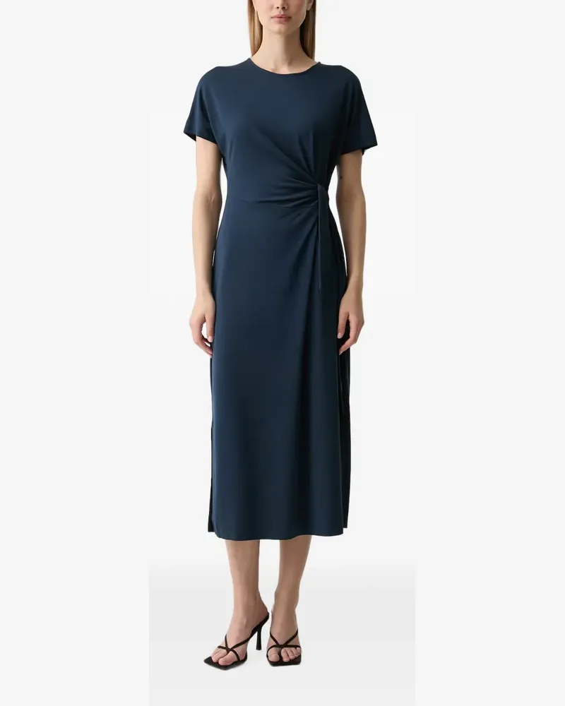 Mos Mosh Kurzärmeliges MM Juliette Midikleid mit Schleifenverschluss - Blau Blau