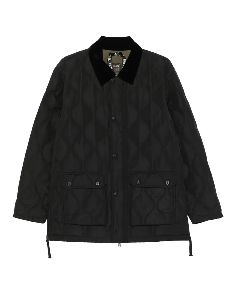 TAION quilted velvet-collar jacket - Schwarz Schwarz