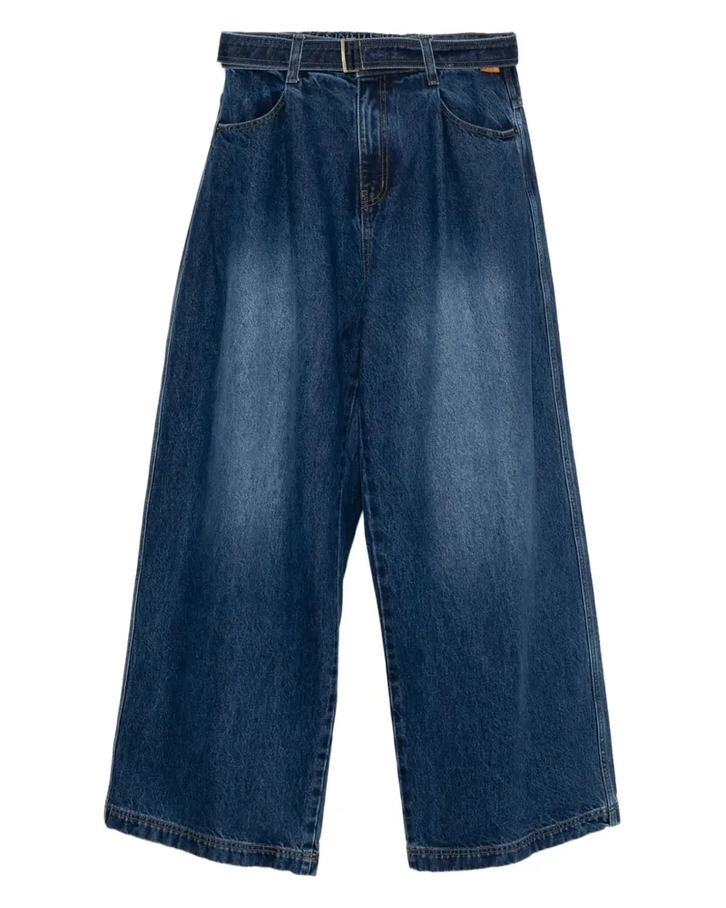 SONGZIO Weite Jeans mit Gürtel - Blau Blau