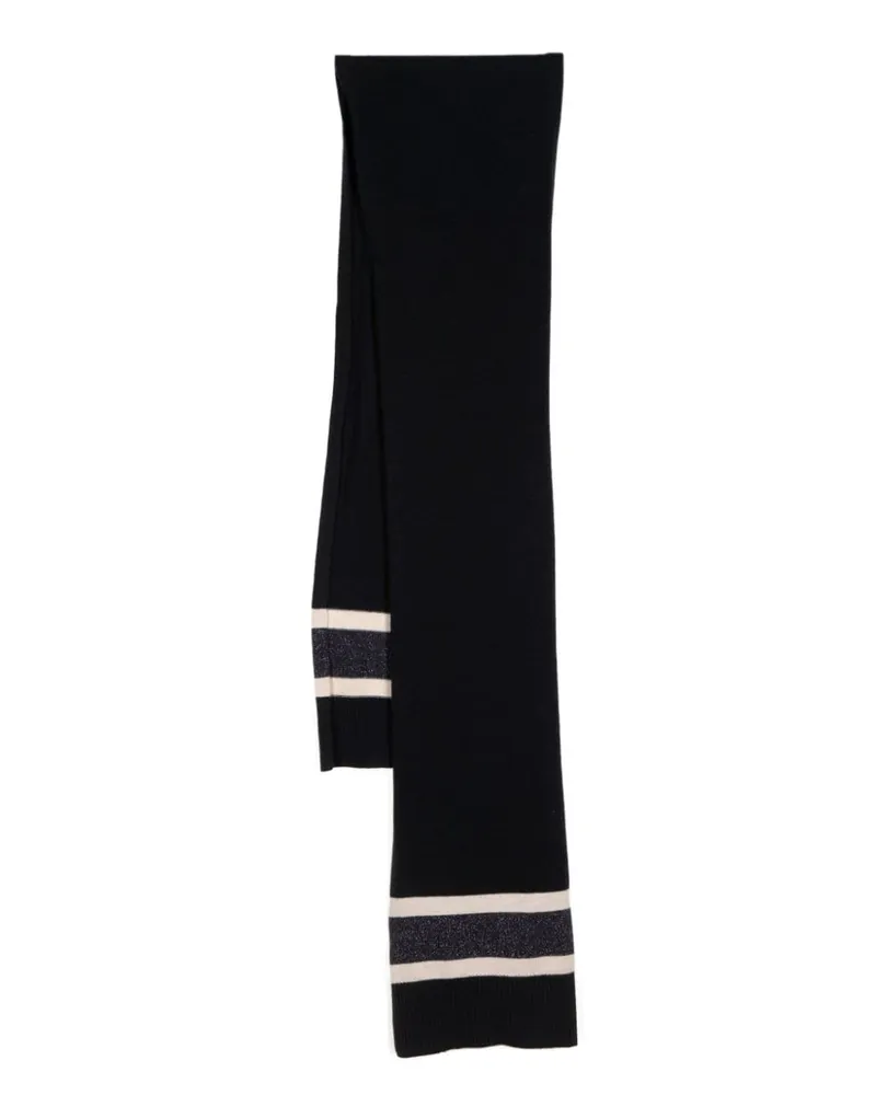 N.Peal Gestreifter Jersey-Schal - Blau Blau