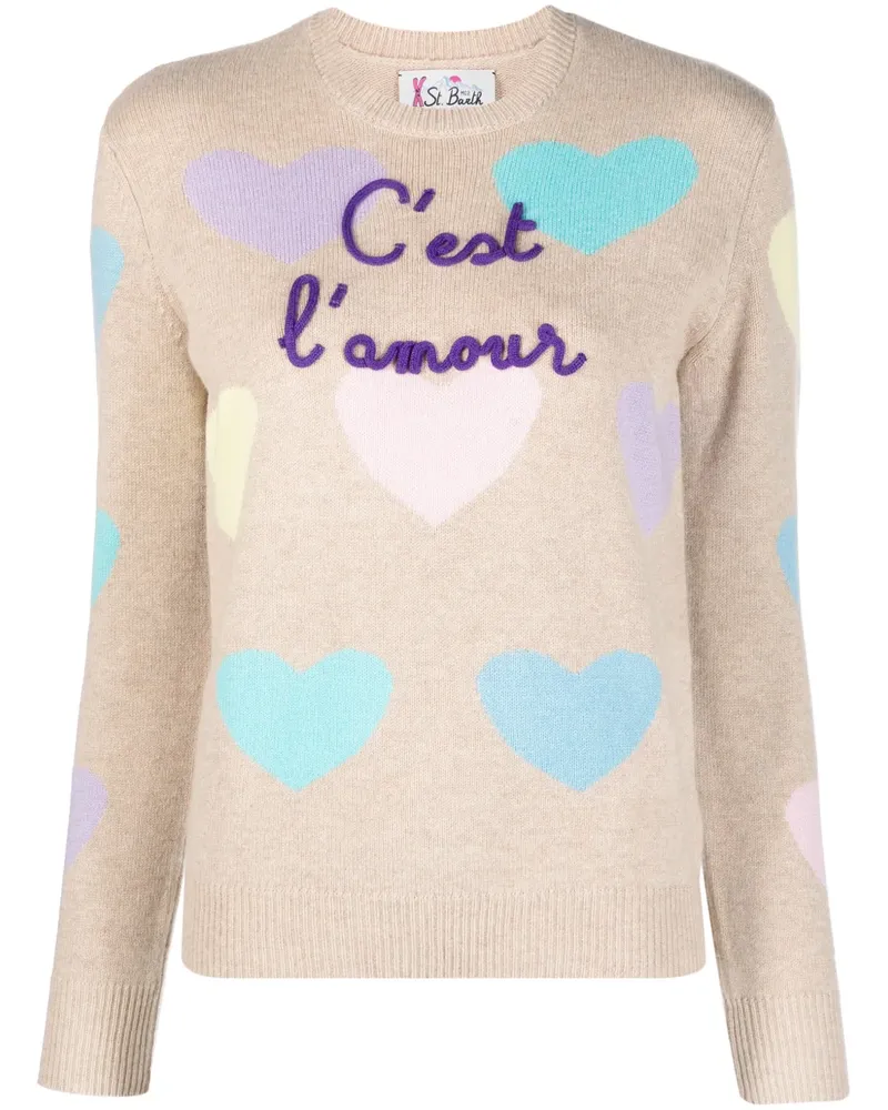 MC2 Saint Barth Pullover mit Slogan-Stickerei - Nude Nude