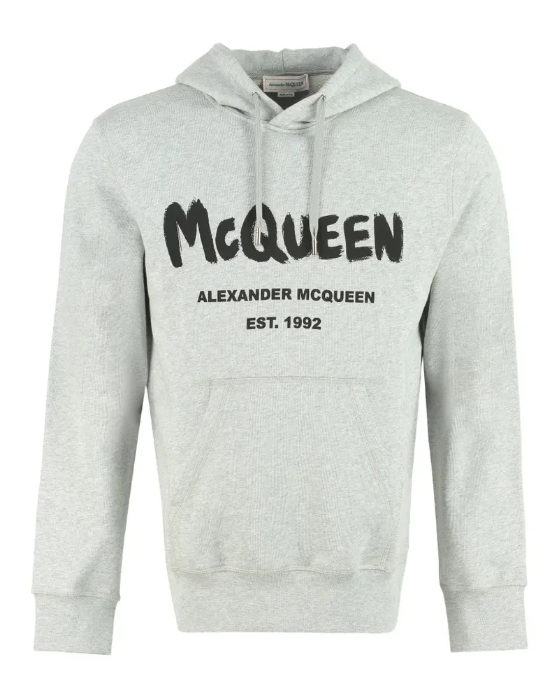 Alexander McQueen ribbed cotton hoodie - Grau Grau