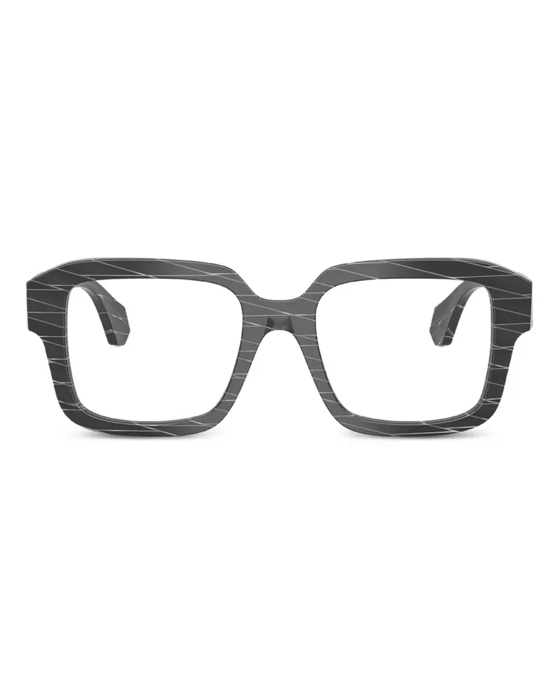 Alain Mikli Eckige Brille mit Rautenmuster - Schwarz Schwarz