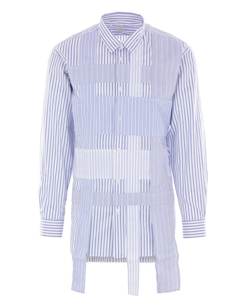Comme des Garçons Gestreiftes Hemd im Patchwork-Look - Blau Blau