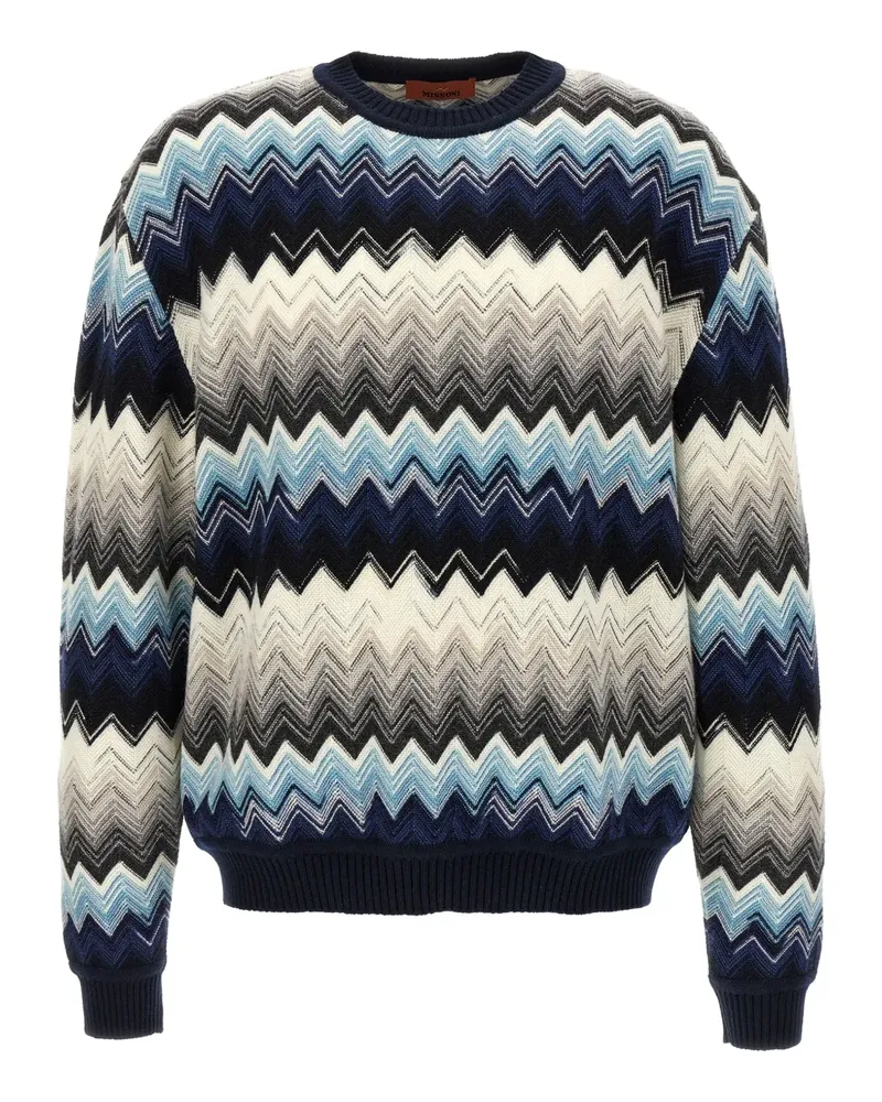 Missoni Rundhals-Pullover mit Zickzackmuster - Blau Blau