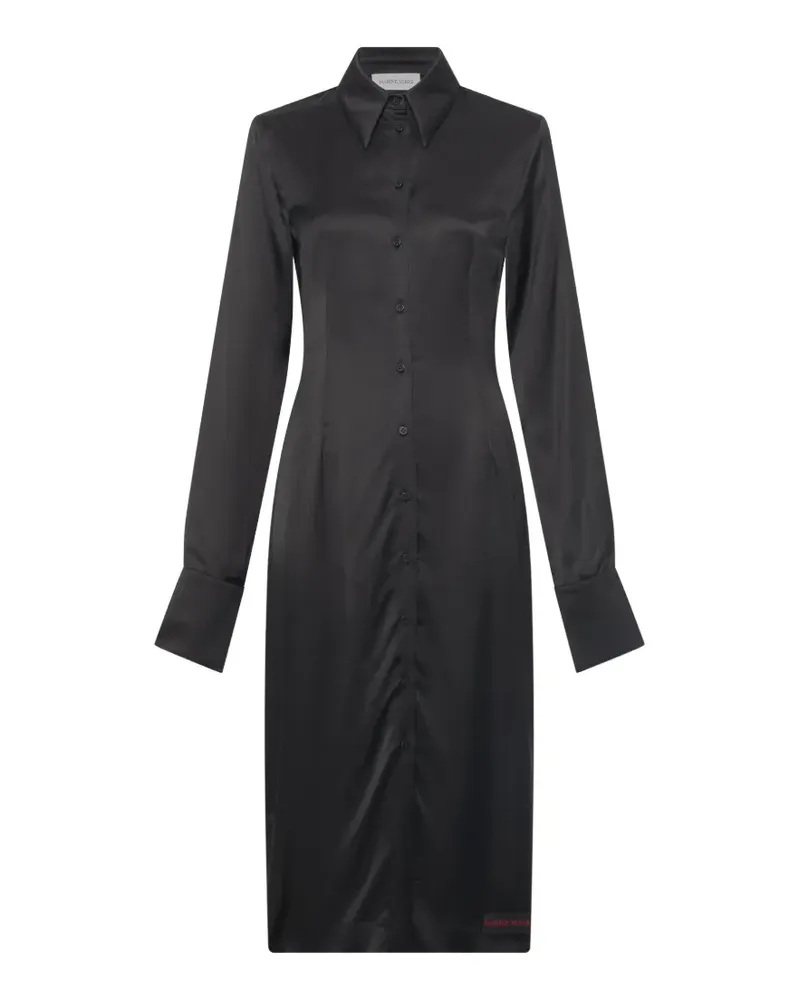 Marine Serre Gewickeltes Midikleid aus Satin - Schwarz Schwarz
