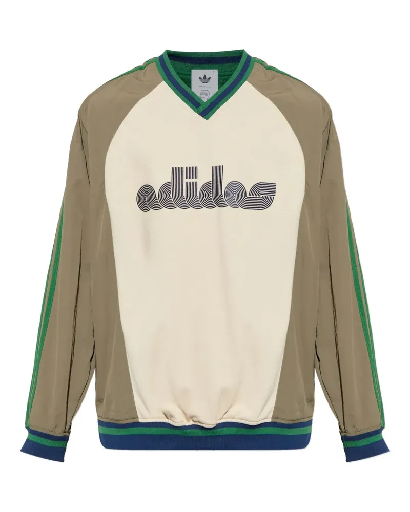 adidas x Brain Dead Originals Sweatshirt in Colour-Block-Optik - Grün Grün