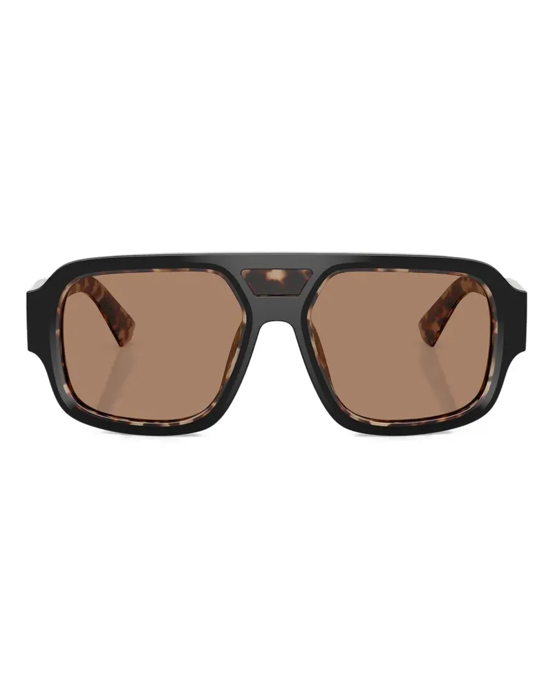 Dolce & Gabbana rectangle havana sunglasses - Schwarz Schwarz