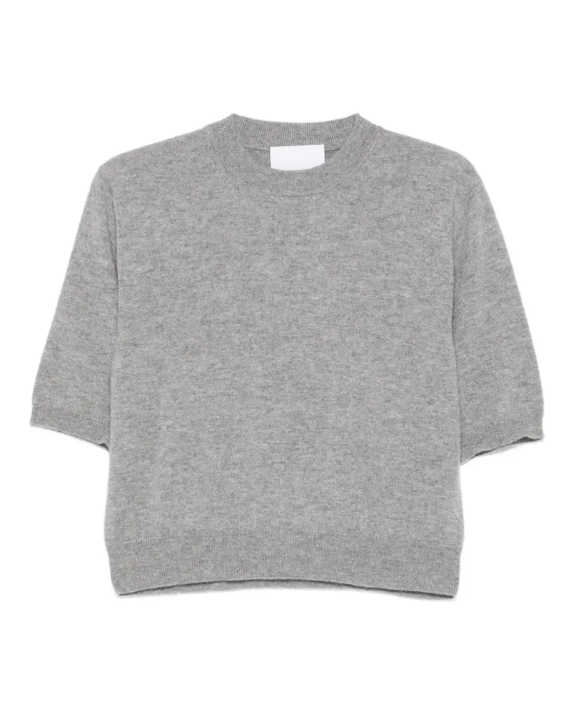Erika Cavallini Kurzärmeliger Pullover mit rundem Ausschnitt - Grau Grau