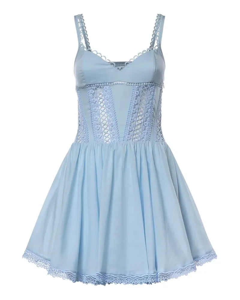 Charo Ruiz Gardenia lace-trim pleated mini dress - Blau Blau