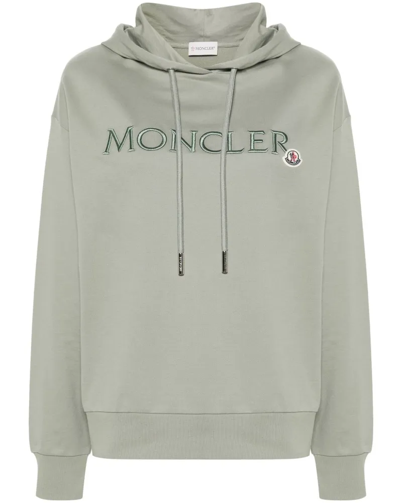 Moncler Hoodie mit Logo-Stickerei Grün