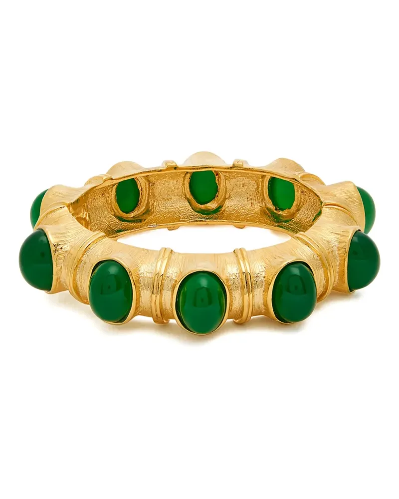 Kenneth Jay Lane jade-cabochon bangle - Gold Gold