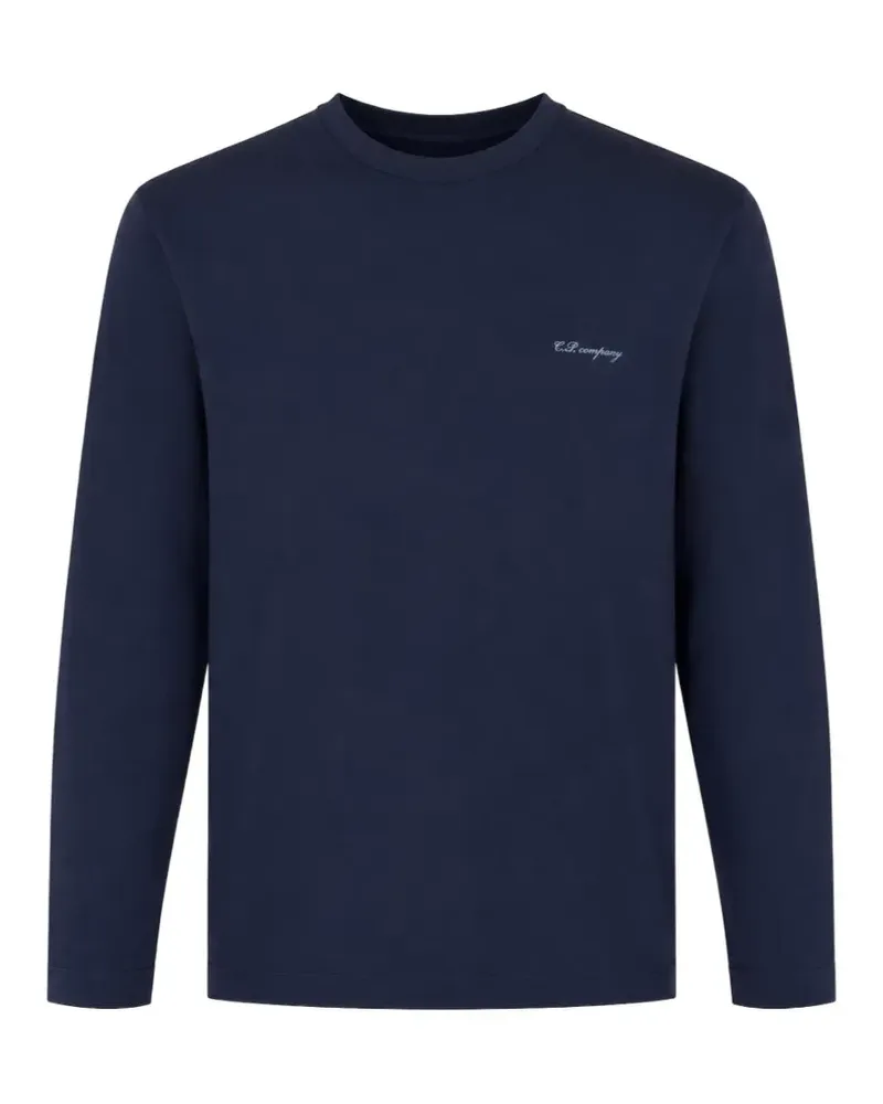 C.P. Company Langarmshirt mit Logo-Print - Blau Blau