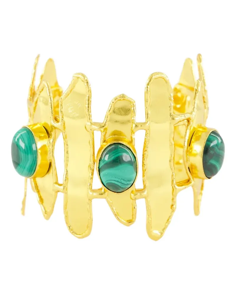 Sylvia Toledano Brutalist malachite bracelet - Gold Gold