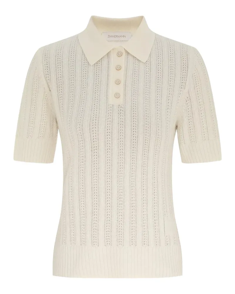 Zimmermann ribbed polo top - Nude Nude