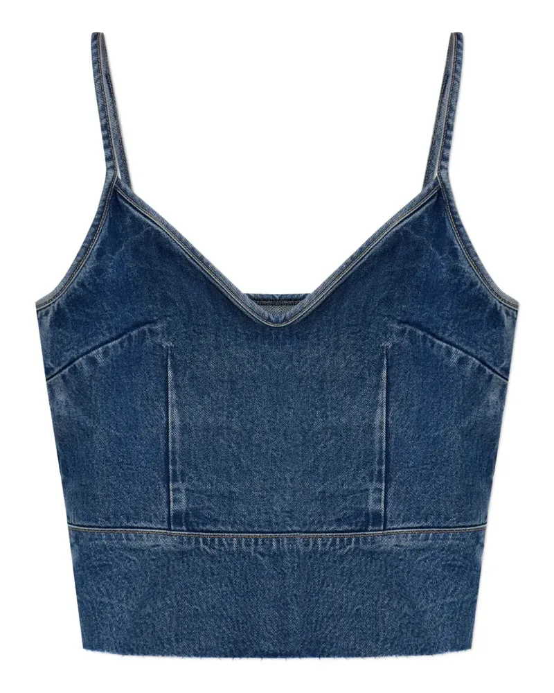 AllSaints Jeanstop mit Spaghettiträgern - Blau Blau